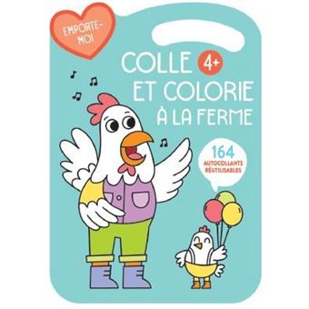 4+ bleue colle et colorie