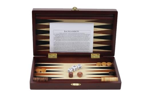 Coffret Backgammon France Cartes Acajou