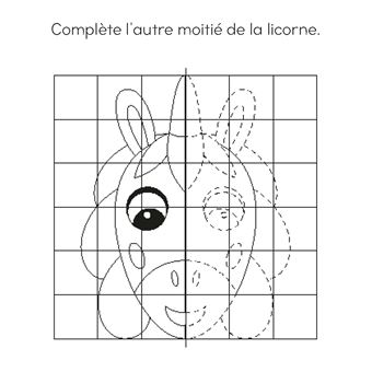 Jeux effaçables - licornes - avec un feutre effaçable