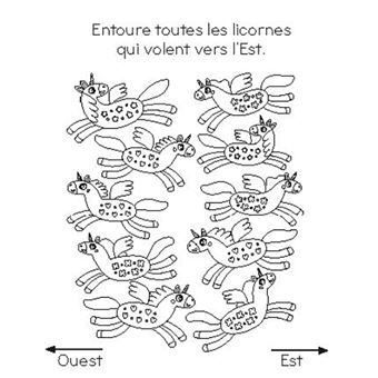 Jeux effaçables - licornes - avec un feutre effaçable