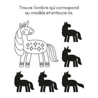 Jeux effaçables - licornes - avec un feutre effaçable