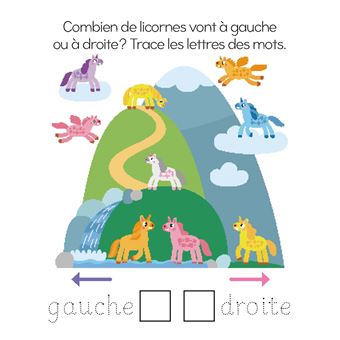 Jeux effaçables - licornes - avec un feutre effaçable