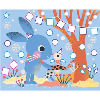 Pompons, gommettes mousse et strass - animaux du froid - coffret avec accessoires