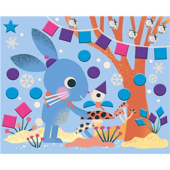 Pompons, gommettes mousse et strass - animaux du froid - coffret avec accessoires