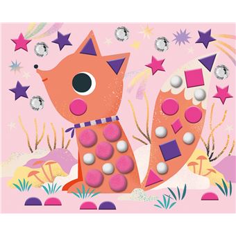 Pompons, gommettes mousse et strass - animaux du froid - coffret avec accessoires