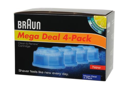 Braun Cartouches De Recharge Clean & Renew CCR, Nettoyant Pour Rasoir Pack De 4