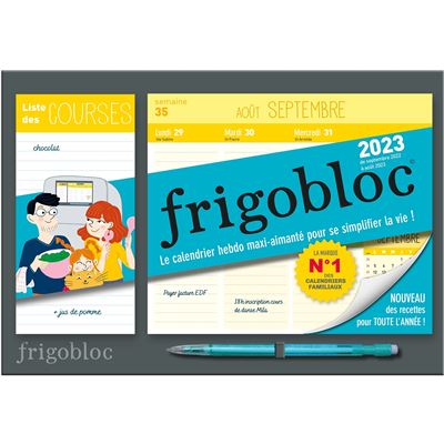 Mini frigobloc hebdomadaire 2023 - calendrier d'orga. familiale / semaine (sept. 2022- aout. 2023) -  Collectif - broché