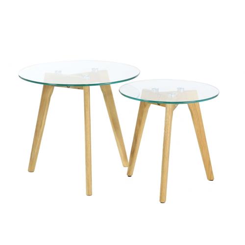 Lot de 2 tables gigognes The Home Deco Factory en verre trempé M2
