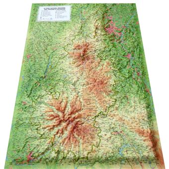 Carte en relief du Parc Naturel Régional des Volcans d'Auvergne