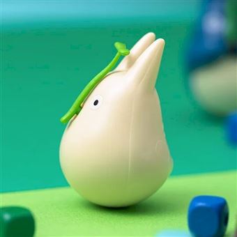 Figurine Mon voisin Totoro Ghibili Culbuto Totoro Blanc avec feuille