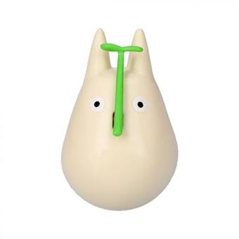 Figurine Mon voisin Totoro Ghibili Culbuto Totoro Blanc avec feuille