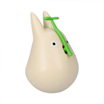 Figurine Mon voisin Totoro Ghibili Culbuto Totoro Blanc avec feuille