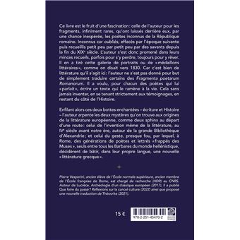 Poètes et lettrés oubliés de la Rome ancienne