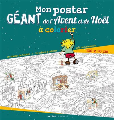 Mon poster géant de l'Avent et de Noël à colorier - Régis Denel - broché