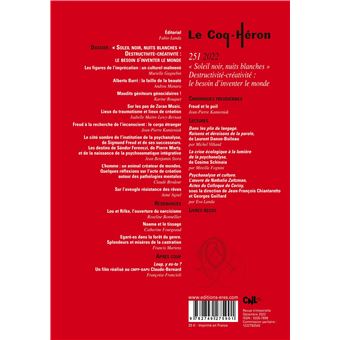 Le Coq-Héron 251 - Soleil noir, nuits blanches. Destructivité-créativité : le besoin d'inventer le monde