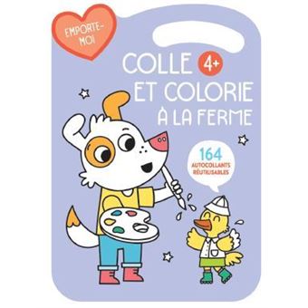 4+ Violette colle et colorie