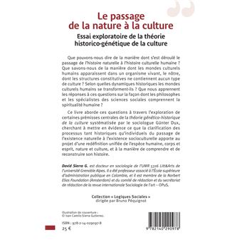 Le passage de la nature à la culture