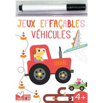 Jeux effaçables - véhicules - avec un feutre effaçable