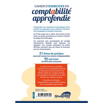 Cahier d'exercices en comptabilité approfondie