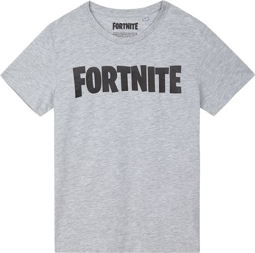 FORTNITE T-SHIRT-GREY LOGO-164CM