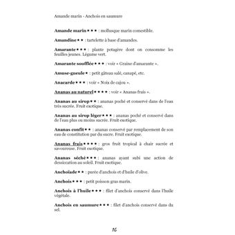 Dictionnaire alimentaire de la pancréatite