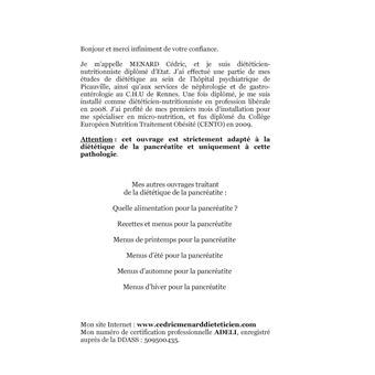 Dictionnaire alimentaire de la pancréatite