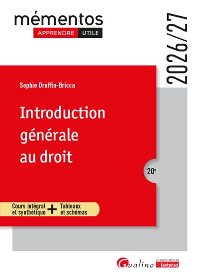 Introduction générale au droit - Sophie Druffin-Bricca - broché