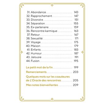 L'oracle des rencontres