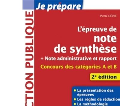 La Note De Synthèse Aux Concours Administratifs Catégories A Et B ...