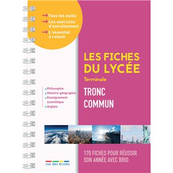 Les fiches du lycée - Terminale - Tronc commun