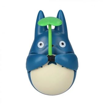 Figurine Mon voisin Totoro Ghibili Culbuto Totoro Bleu avec feuille