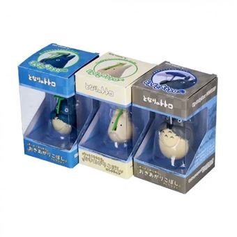 Figurine Mon voisin Totoro Ghibili Culbuto Totoro Bleu avec feuille
