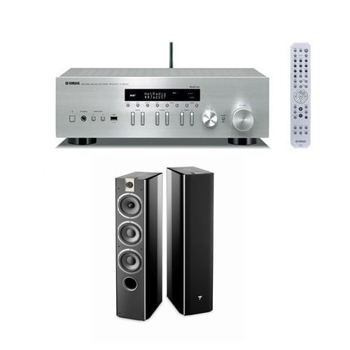 Amplificateur Yamaha MusicCast RN402 Argent + Enceinte colonne Focal Chorus 726 Black Style Vendue par paire