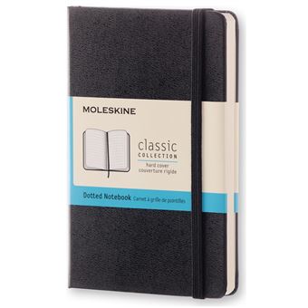 Carnet classique format de poche Moleskine à grille de pointillés couverture rigide Noir - 1