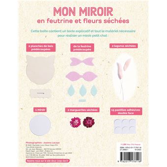 Mon miroir en feutrine et fleurs séchées - coffret avec accessoires