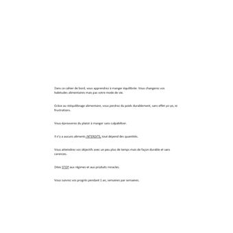 Cahier de bord de votre rééquilibrage alimentaire