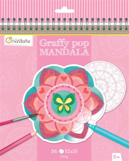 Carnet de 36 pages Avenue Mandarine Graffy Pop Mandala Fille