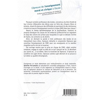 L'épreuve de l'enseignement moral et civique à l'école