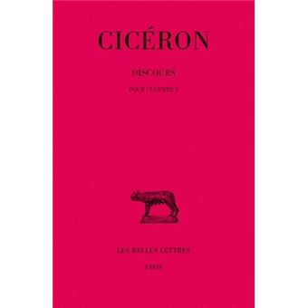 Discours. Tome VIII : Pour Cluentius