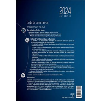 Code de commerce 2024