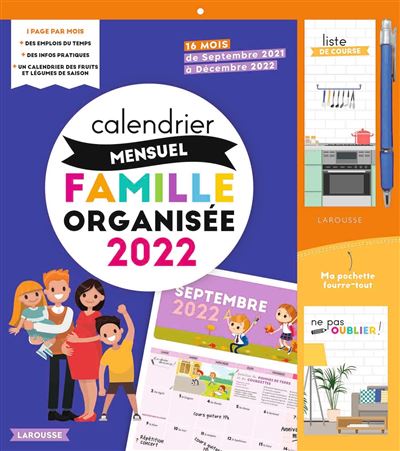 Le Calendrier De La Famille Organisée 2023 2024 Calendrier Mensuel - Famille Organisée - 2022 - Broché - Collectif - Achat  Livre | Fnac