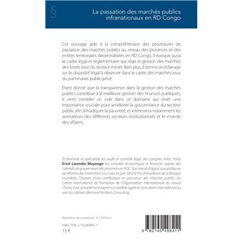 La passation des marchés publics infranationaux en RD Congo