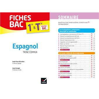 Fiches bac Espagnol 1re/Tle  - Bac 2024