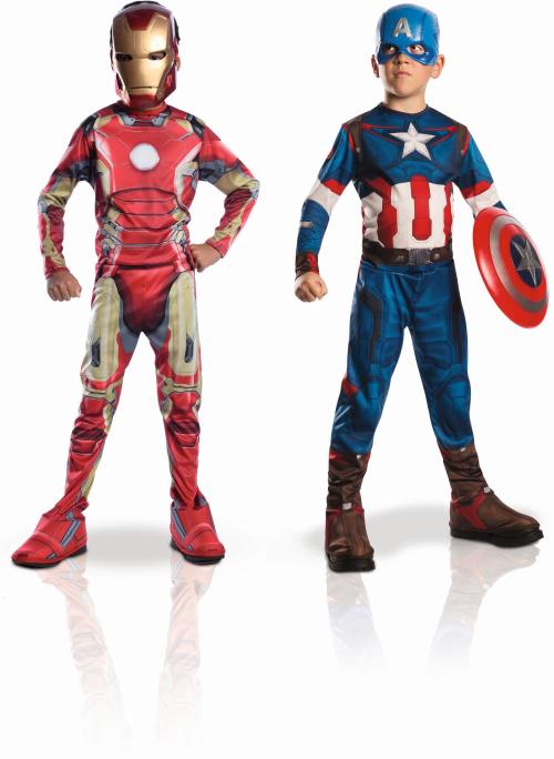 Bipack Déguisement Captain America + Iron Man Avengers 2 Taille M
