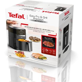 Ey5058 easy fry & grill precision 4. 2 litres 1400 w programmable grill frire aluminium noir