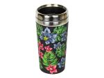 Mug isotherme en bamboo Woodway motifs tropicaux