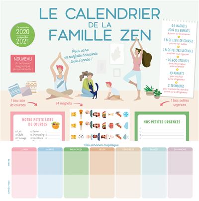 Le calendrier de la famille zen