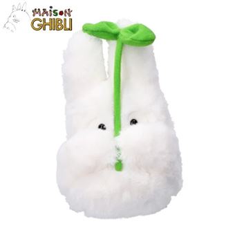 Peluche Mon voisin Totoro Ghibili : Nakayoshi Totoro Blanc avec feuille