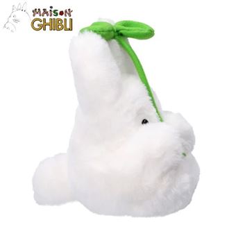 Peluche Mon voisin Totoro Ghibili : Nakayoshi Totoro Blanc avec feuille