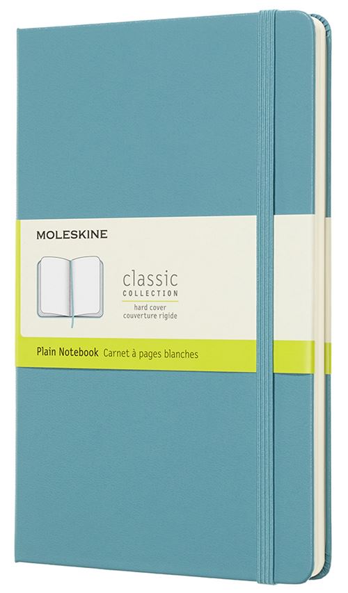 Mlsk Bleu Carnet Classique À Pages Blanches Grand Format Moleskine Couverture Rigide